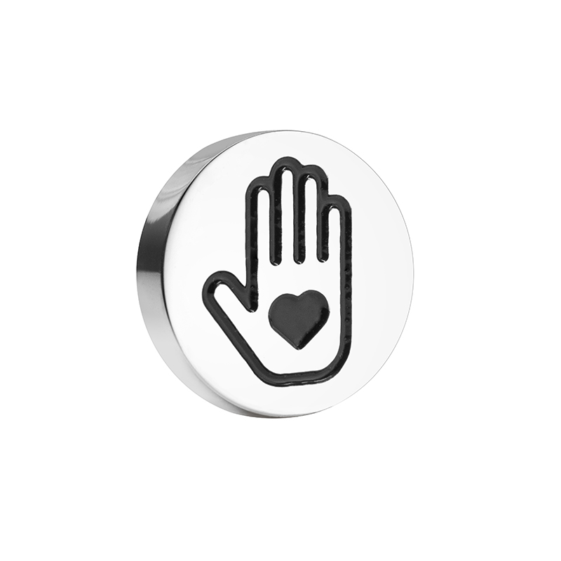 Aphroditte Silver Color Stainless Steel Charms Volunteer Sign Charms for Bracelet