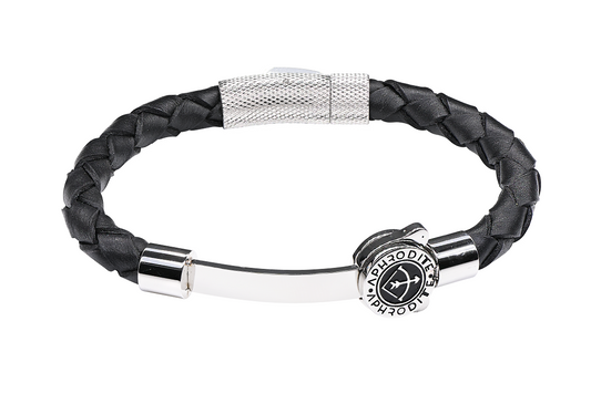 Braided Leather Bracelet in Black