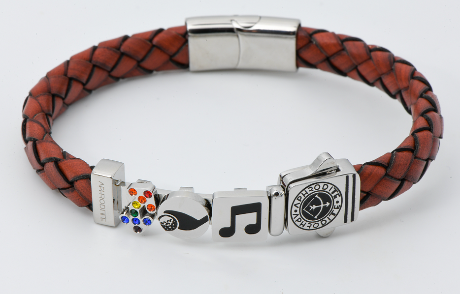 Magnetic Braided Leather Bracelet in Brown